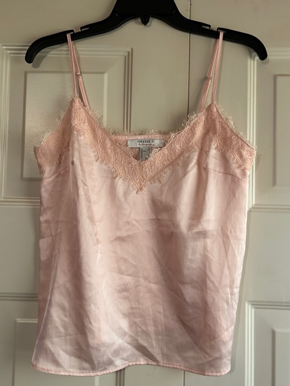 Forever 21 Peach Satin Lace-Trim Cami